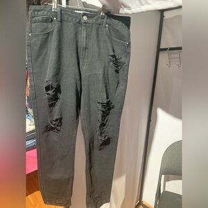 Distressed Black Jeans